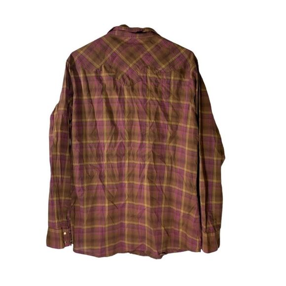 Wrangler XL Brown, Purple‎ and Yellow Button Down Shirt - Picture 4 of 4